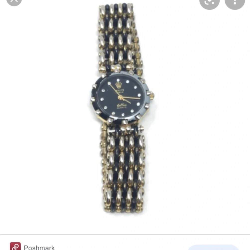 Listing vintage Giovani Cellini crystal diamond with gold and silver band - Picture 6 of 6